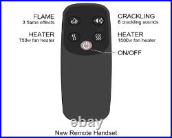 Electric Fireplace Insert with Fire Crackling Sound Remote Control 750/1500W