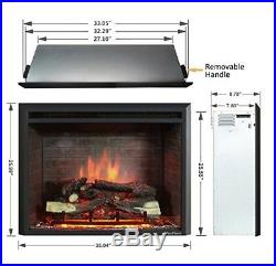 Electric Fireplace Insert with Remote Control, 750/1500W, Black 33 Western