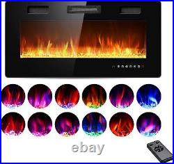 Electric Fireplace Inserts 36 Recessed & Wall Mounted Fireplace Heater fo