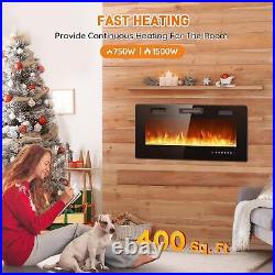 Electric Fireplace Inserts 36 Recessed & Wall Mounted Fireplace Heater fo