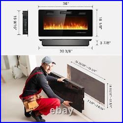 Electric Fireplace Inserts 36 Recessed & Wall Mounted Fireplace Heater fo