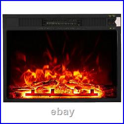 Electric Fireplace Log Flame Effect Recessed Freestanding Insert Heater 1500W