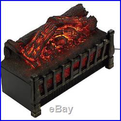 Electric Fireplace Log Insert 20 Heater Fan Energy Efficient Grate Real Flame