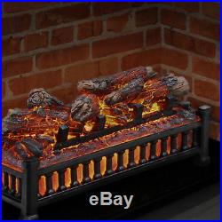 Electric Fireplace Log Insert Wood Grate Fire Embers Heater