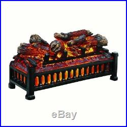 Electric Fireplace Log Insert Wood Grate Fire Embers Heater
