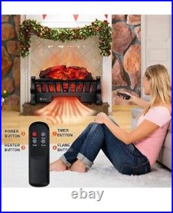 Electric Fireplace Logs 20-Inch, Remote Controller Fireplace Insert Log Heate