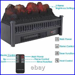 Electric Fireplace Logs Insert Heater Remote Control Timer Temperature Control