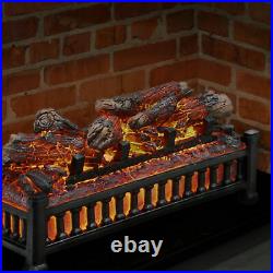 Electric Fireplace Logs Insert Unit Wood LED Flame Hearth, Black