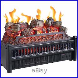 Electric Fireplace Logs Insert With Heater Realistic Flames Remote Control Fan
