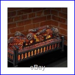 Electric Fireplace Logs Insert Wood Crackling Glowing Faux Fake Flame Safe