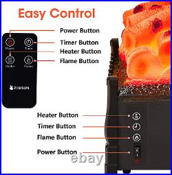 Electric Fireplace Logs Set Heater with Ember Bed, 20 Electric Fireplace Insert