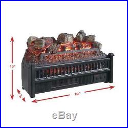 Electric Fireplace Logs With Grate Glowing Wood Burning Insert Heater