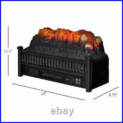 Electric Fireplace Logs with Realistic Flame Heater Insert Remote Control Timer