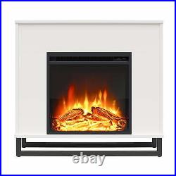 Electric Fireplace Mantel, White