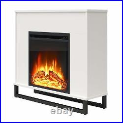 Electric Fireplace Mantel, White