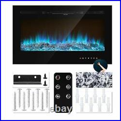 Electric Fireplace Recessed insert Wall Mounted Standing Low Low Noise Heater US