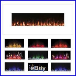 Electric Fireplace Screen Insert LED Recess Flush Mount Electronic Remote 50 in