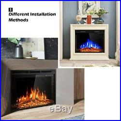 Electric Fireplace Stove Heater Insert Freestanding 36 Wall Mounted 2 Heat New