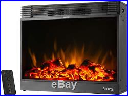 Electric Fireplace Stove Insert With Remote Control 3D Effects And Crackling Fir