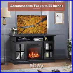 Electric Fireplace TV Stand Fireplace Insert Console Table with Storage Cabinet