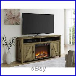 Electric Fireplace TV Stand Insert 60 TV Console Wood Rustic Farm Natural Home
