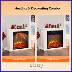 Electric Fireplace with Mantel, Freestanding Heater with Remote, Timer, 3D-Flame