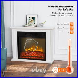 Electric Fireplace with Mantel, Freestanding Heater with Remote, Timer, 3D-Flame