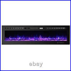 Electric Fireplaces-60 Inch-Recessed and Wall Mounted Fireplace- Insert Heate