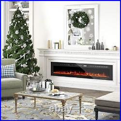Electric Fireplaces-60 Inch-Recessed and Wall Mounted Fireplace- Insert Heate
