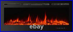 Electric Fireplaces Recessed Wall Mounted Fireplace Insert 50 Inch Wide Heater L