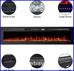 Electric Fireplaces Recessed Wall Mounted Fireplace Insert 70 Inch Wide Heater L