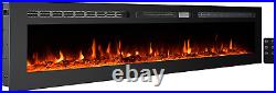 Electric Fireplaces Recessed Wall Mounted Fireplace Insert 80 Inch Wide Heater L