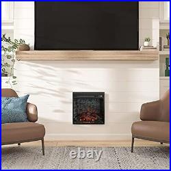 Electric Glass Front Fireplace Insert with Remote, 18, Black
