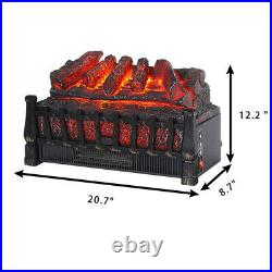 Electric Heat Insert Fireplace Space Heater Logs 1500W withRemote Timer Adjustable