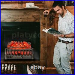 Electric Heat Insert Fireplace Space Heater Logs withRemote Timer Adjustable 1500W
