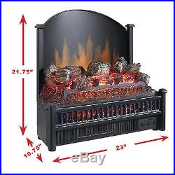 Electric Heater Fireplace Log Comfort Insert Warmer Glowing Flame Insert Remote