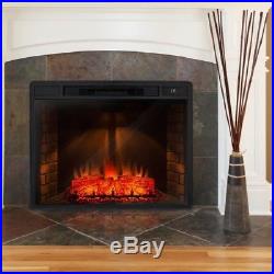 Electric Heater With Remote Control Fake Wood Fireplace Insert Realistic Flame