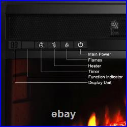 Electric Home Embedded 26 Fireplace Insert Heater Emulation Flame Remote Black