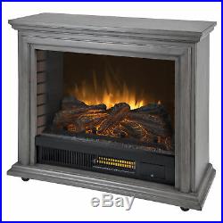 Electric Infrared Fireplace Media Console TV Stand Insert Heater Mobile Grey NEW