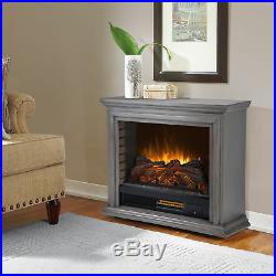 Electric Infrared Fireplace Media Console TV Stand Insert Heater Mobile Grey NEW