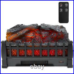 Electric Infrared Heat Insert Fireplace Space Heater 1500W Logs with Remote