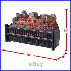 Electric Log Insert with Heater Fireplace Home LED Flames Heat with Remote Control