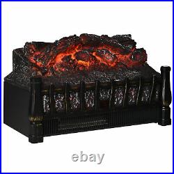 Electric Log Set Heater Fireplace Insert With Realistic Ember Bed Remote Control