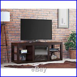 Electric Media Center TV Stand Fireplace Insert for TVs up to 65 Espresso Wood
