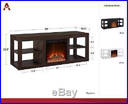 Electric Media Center TV Stand Fireplace Insert for TVs up to 65 Espresso Wood