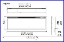 Electric fire (50)wide edge to edge glass, wall hung or wall inserted