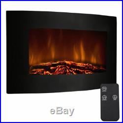 Electric fireplace insert 35 750W 1500W wall mount with control tempered glass