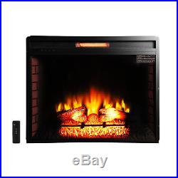 Embedded 1500W 33.5 Electric Insert Heater Fireplace Log Flame Remote Control