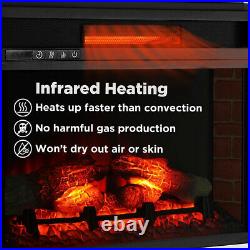 Embedded 26 Electric Fireplace Insert Heater 7 Colors Log Flame Remote