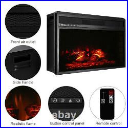 Embedded 26 Electric Fireplace Insert Heater 7 Colors Log Flame Remote